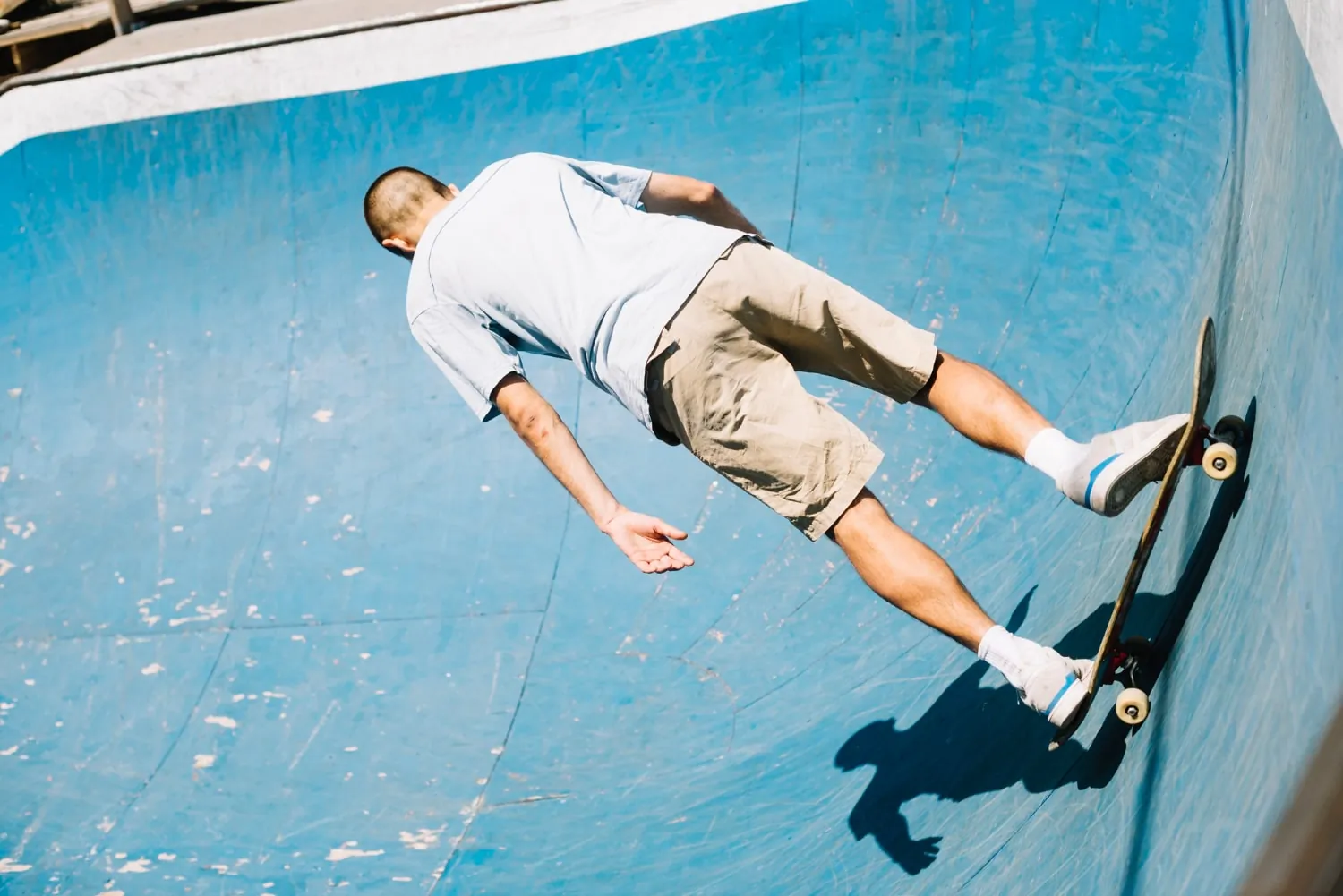 A skateboarder losing balance, a common cause of slip and fall injuries