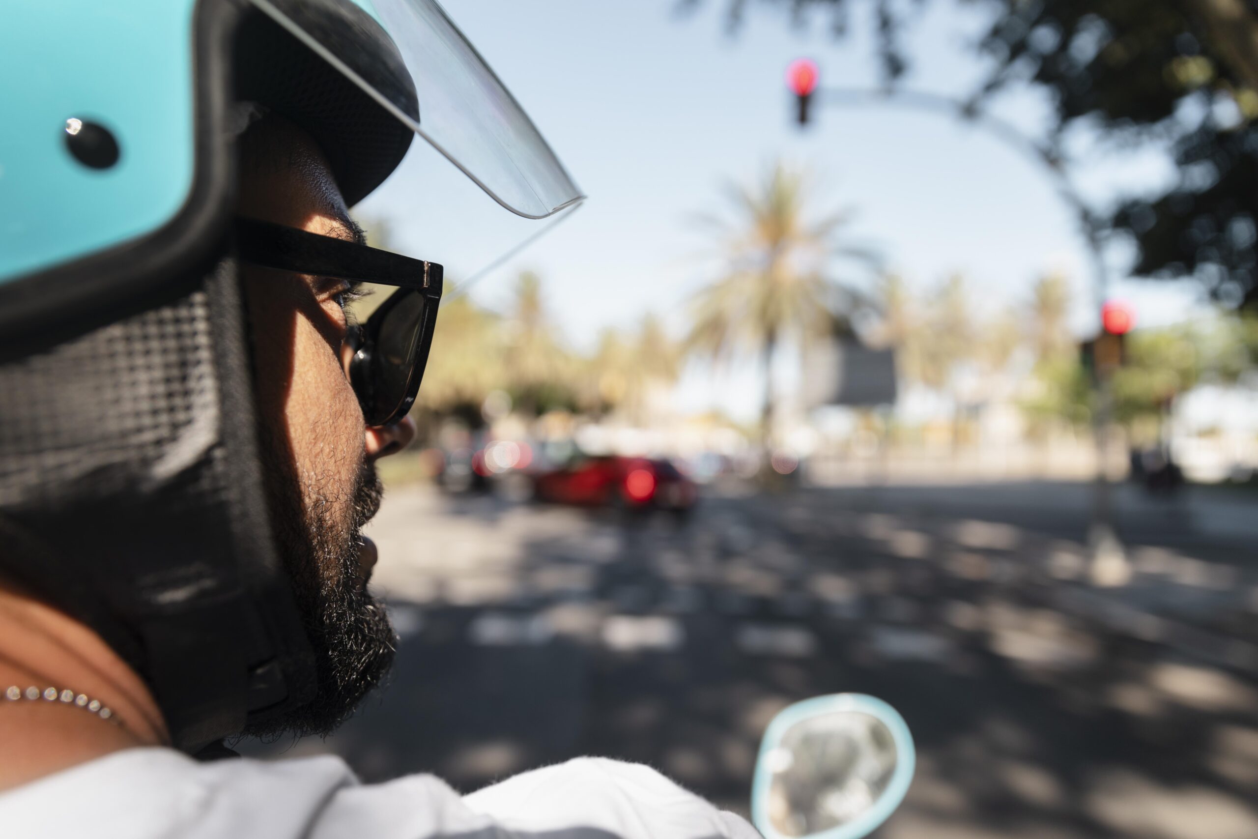 motorcyclist on the road