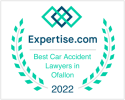 Expertise.com badge reading "Best Car Accident Lawyers in Ofallon 2022" with laurel graphics.