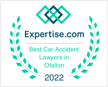 Expertise.com badge reading "Best Car Accident Lawyers in Ofallon 2022" with laurel graphics.